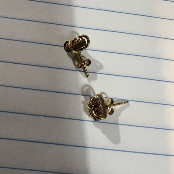 Bronze Rhinestone with gold prong stud earrings - Picture 6 of 11